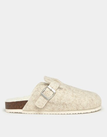 Natura - Schoen - Klomp - Vilt/teddy - off white