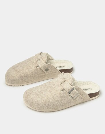 Natura - Schoen - Klomp - Vilt/teddy - off white