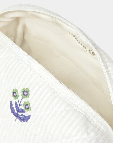 Natura -Toilettas - Klein - yaya wit met blauwe bloemen