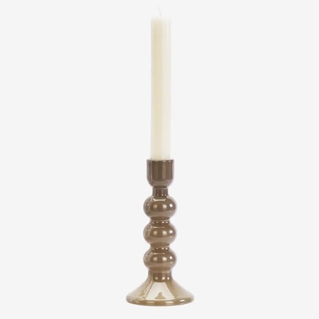 Madam Stoltz - kaarshouder - glas - taupe 