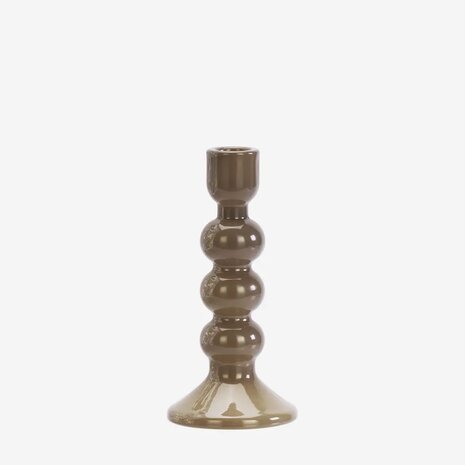 Madam Stoltz - kaarshouder - glas - taupe 