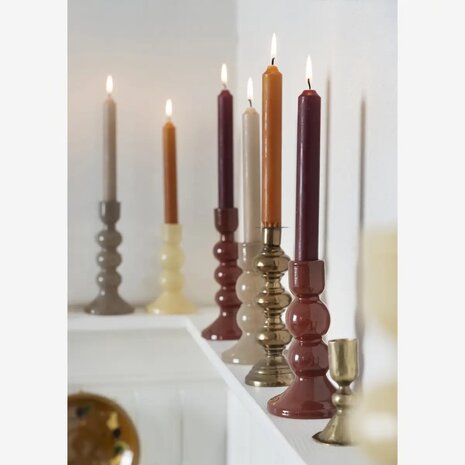 Madam Stoltz - kaarshouder - glas - taupe 
