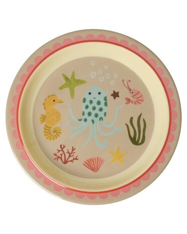Rice - Melamine bord - koraal - oceaan