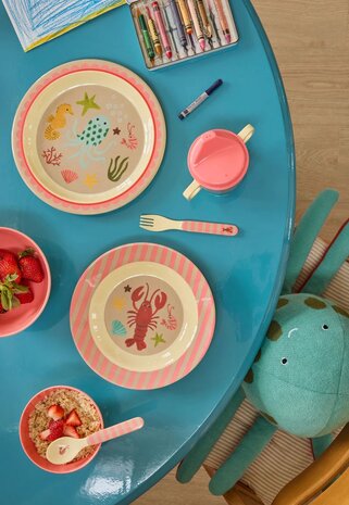 Rice - Melamine bord - koraal - oceaan