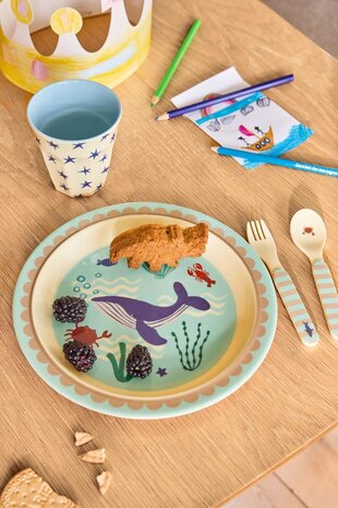Rice - Melamine bord - blauw - oceaan