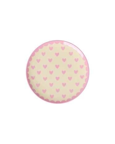 Rice - Melamine taartbord - roze - hartjes - klein