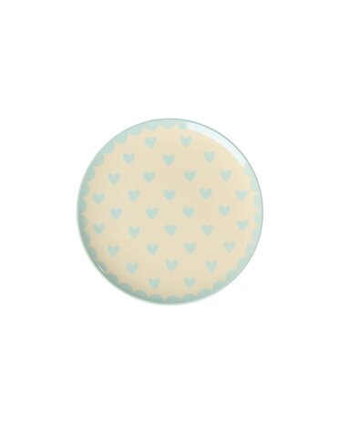 Rice - Melamine taartbord - mint - hartjes - klein
