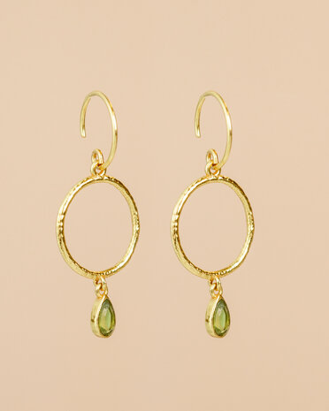 Muja Juma - oorbel -zilver verguld - Oberon - vessonite 3x5mm pear