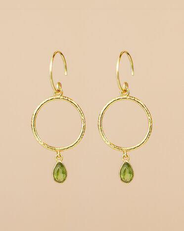 Muja Juma - oorbel -zilver verguld - Oberon - vessonite 3x5mm pear