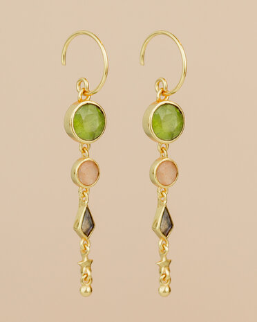 Muja Juma - oorbel -zilver verguld - Mira - vessonite 6mm round