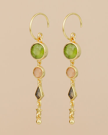 Muja Juma - oorbel -zilver verguld - Mira - vessonite 6mm round