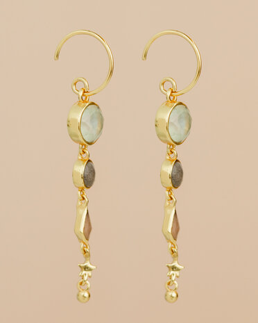 Muja Juma - oorbel -zilver verguld - Mira - prenite 6mm round