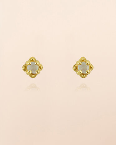 Muja Juma - oorbel -zilver verguld - stud Lepus - prenite 2mm round