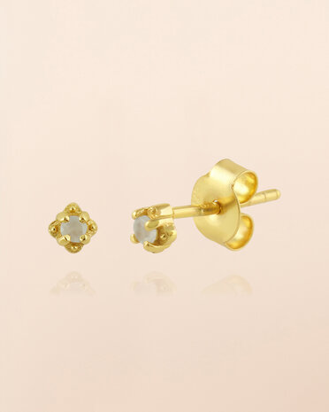 Muja Juma - oorbel -zilver verguld - stud Lepus - prenite 2mm round