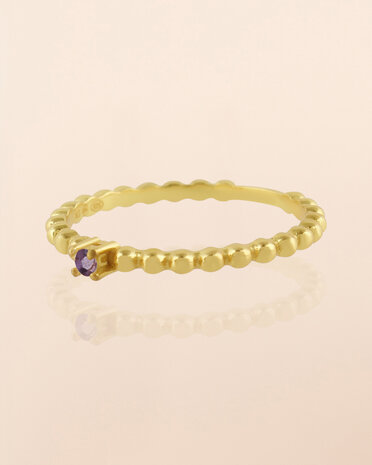 Muja Juma - Ring - goldplated - Vulpecula - Amethyst - size 52