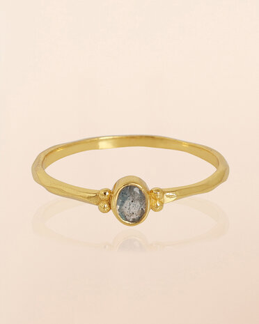 Muja Juma - Ring - goldplated - Sinope - Labradorite - size 54
