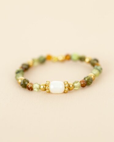 My Heritage - ring - STONES OF THE HEART - tiger eye/pearl