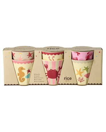 Rice - Melamine Cup - medium - Oceaan print koraal - Krab