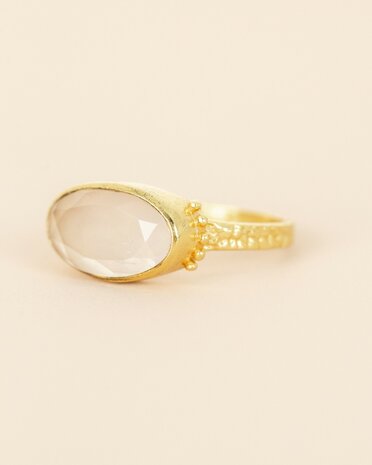 Muja Juma - ring - Siwan - rose quartz 8x14mm - size 56