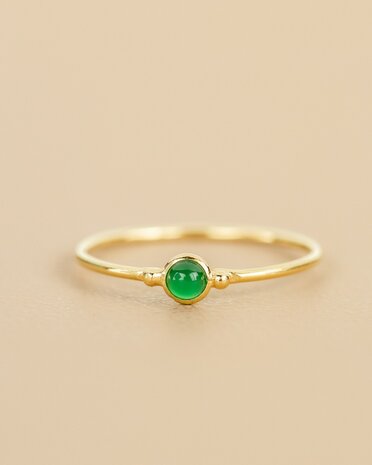Muja Juma - ring - Cricket - green agate 4mm - size 56