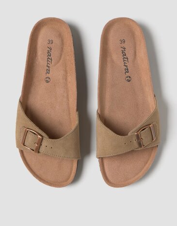 Natura - Slipper- Suede - Dames - Beige