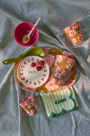 Rice - Melamine Cup - medium - Floral Fiesta rose