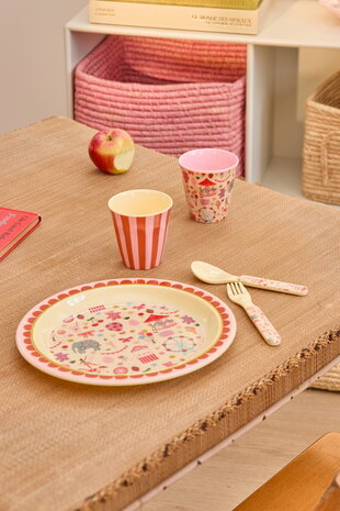 Rice - Melamine bord - Funfair pink