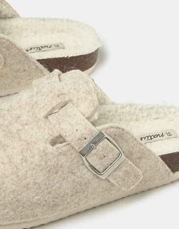 Natura - Schoen - Klomp - Vilt/teddy - off white