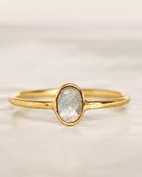 Muja-Juma - Ring - verguld - labradoriet ovaal S - maat 54