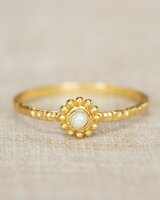 Muja Juma - Ring - verguld Aukai | rondje met parel - maat 52