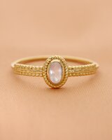 Muja-Juma - Ring - verguld - BEA - witte maansteen - maat 56