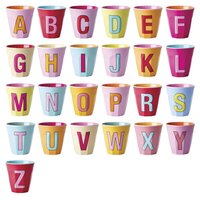 Rice - Melamine Cup - alfabet letters pink