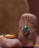 Muja Juma - Ketting - Verguld - Hadza - Mos agaat 