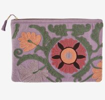 Madam Stoltz - Ipad sleeve - floral embroidered - multicolor lilac green 