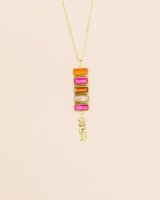 Muja Juma - Ketting - Verguld - Cinnabar - Rode agaat