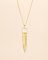 Muja Juma - Ketting - Verguld - Leafwing - Rozenkwarts - vierkant