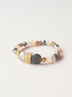 Muja-Juma - Ring - Stainless Steel - Labradoriet - Gemengde Edelstenen