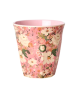 Rice - Melamine Cup - medium - roze - Bloemen