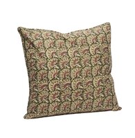 Madam Stoltz - Kussen - katoen - print - olijf-zand-oudroze-mosterd