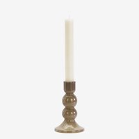 Madam Stoltz - kandelaar - glas - taupe - klein