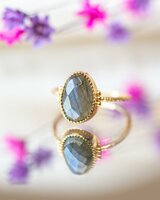 Muja-Juma - Ring - verguld - Cattleya - labradoriet - maat 54