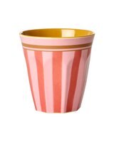 Rice - Melamine Cup - medium - roze - streepjes
