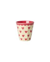 Rice - Melamine Cup - Espresso - Rood - Favorite Hearts Print