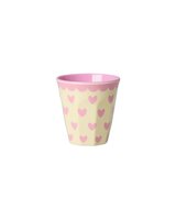 Rice - Melamine Cup - Espresso - Roze - Favorite Hearts Print