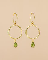 Muja Juma - oorbel -zilver verguld - Oberon - vessonite 3x5mm pear