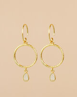 Muja Juma - oorbel -zilver verguld - Oberon - white moonstone 3x5mm pear