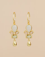 Muja Juma - oorbel -zilver verguld - Ariel - white moonstone 5x7mm pear