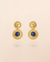 Muja Juma - oorbel -zilver verguld - stud Sagitta - lapis lazuli 2mm round