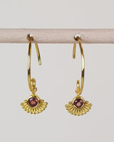 Muja Juma - oorbel -zilver verguld - Dorado - garnet 3mm round