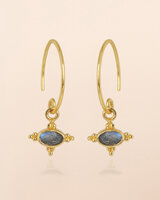 Muja Juma - oorbel -zilver verguld - Dorado - labradorite 3x5mm oval